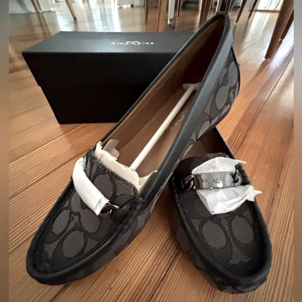 NIB Black Coach Signature Loafers